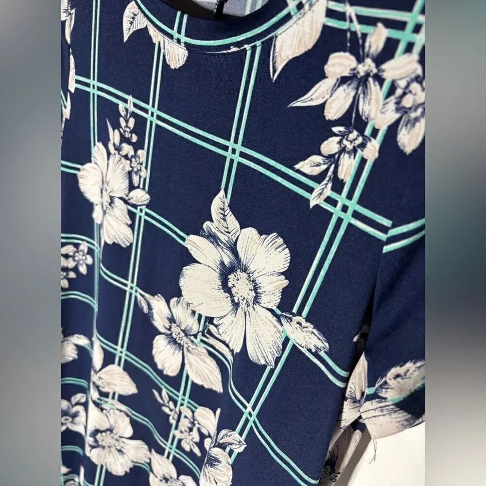 Floral Plaid Alyx Dress Cap Sleeve Round Neck Floral Dress EPC Women’s Size Smal